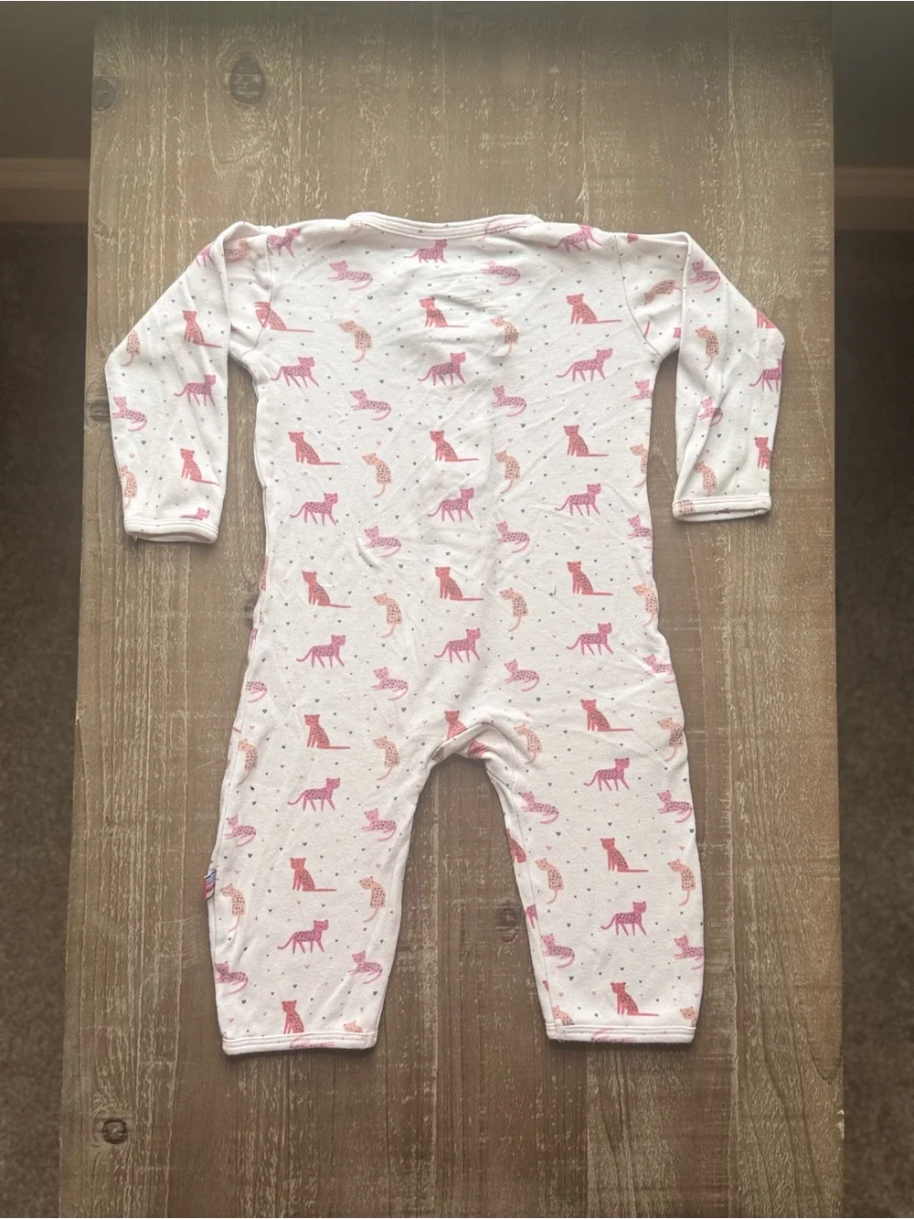 +Magnetic Me Pink Cheetah Footless One-Piece Sleeper 6-9M Baby Girl Cotton